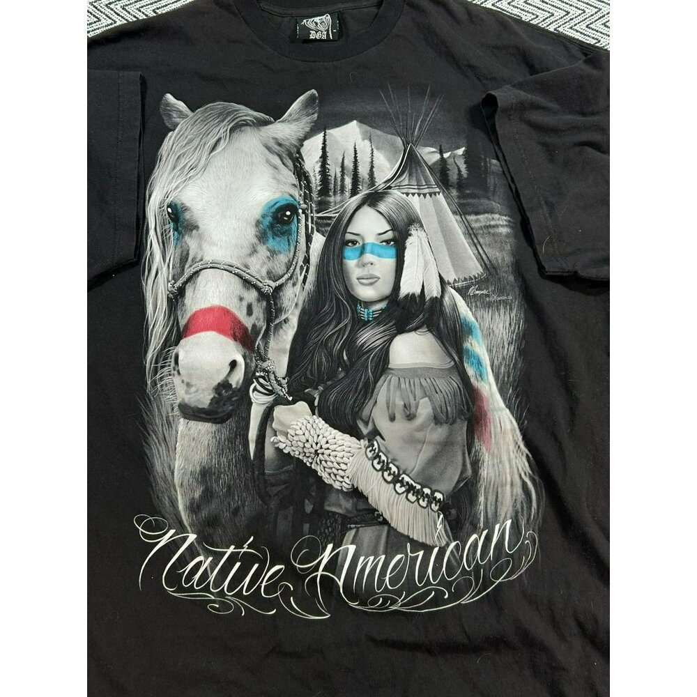 DGA Native American Graphic Tee Black 4XL Made In Mexico David Gonzales Art - Picture 3 of 4